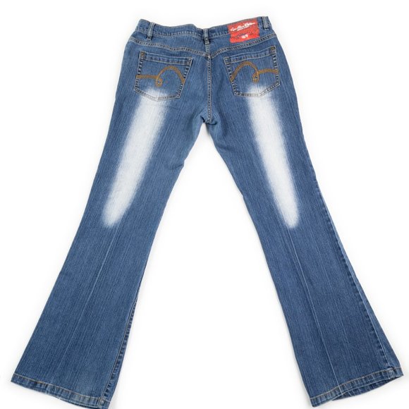 RAW BLUE boot cut jeans w/acid wash detail size 13 - Picture 3 of 8